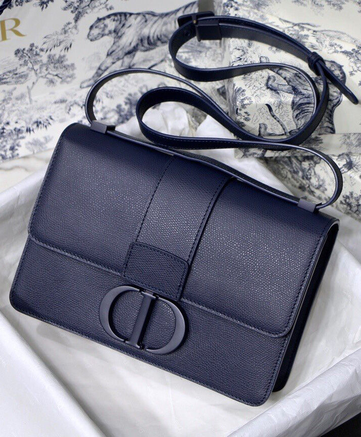 Christian Dior 30 Montaigne Calfskin Bag Dark Blue